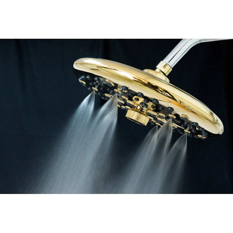 Pomme de douche à fonction de gouttes de pluie ronde 8,8 pouces Kingston, Laiton poli