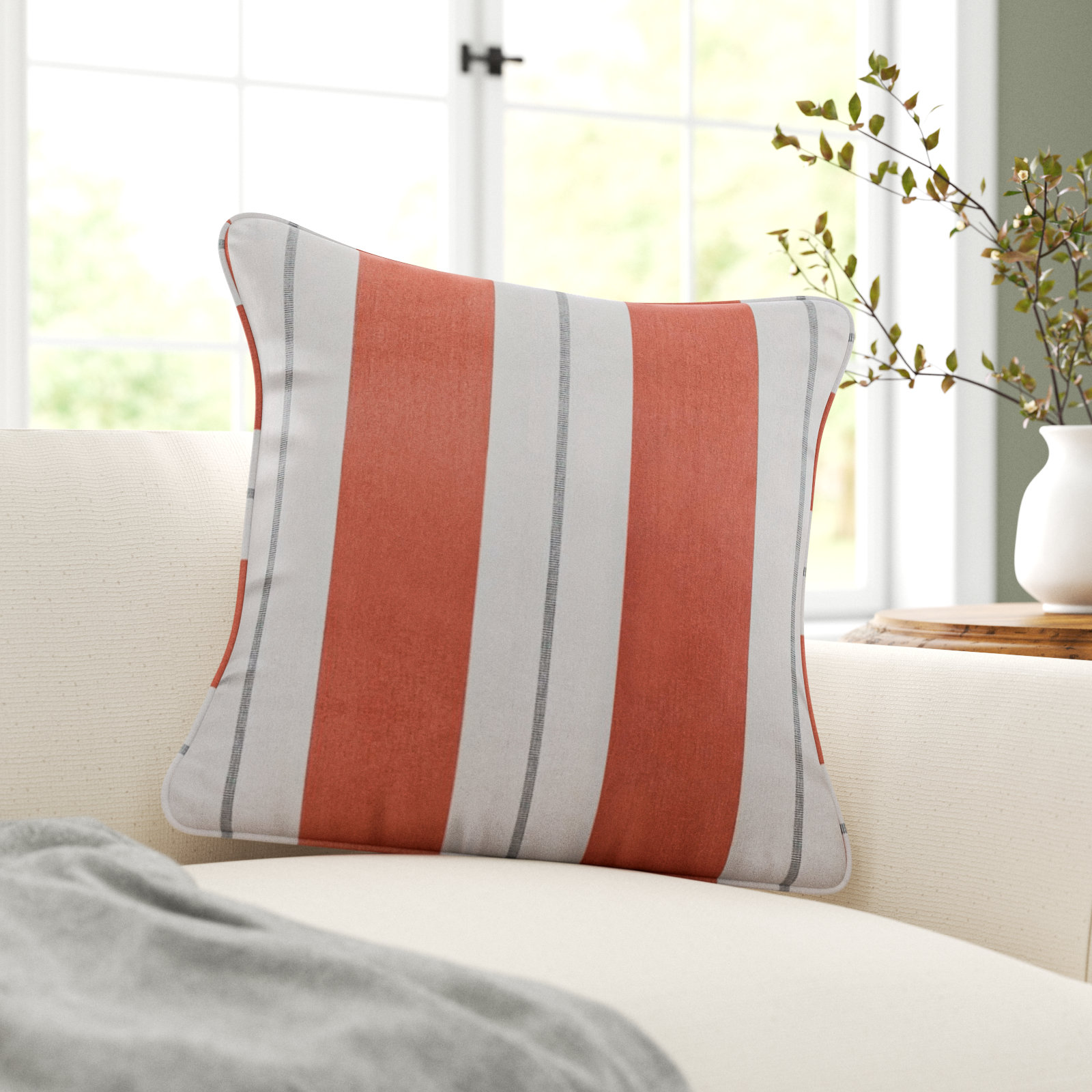 Gazelle Throw Pillow, 18" x 18", Blue