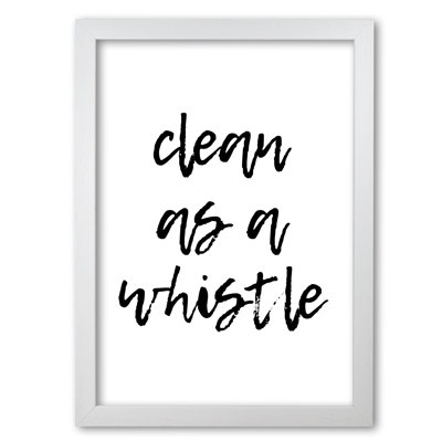 Bathroom 'Clean As a Whistle' Textual Art