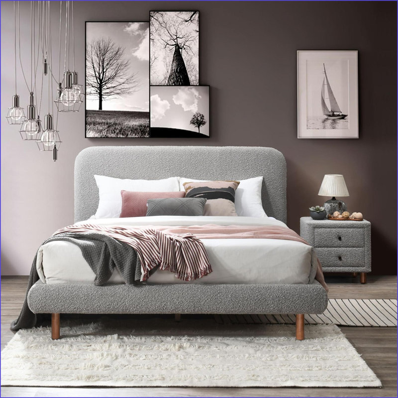 Table de chevet 2 tiroirs Grey Boucle