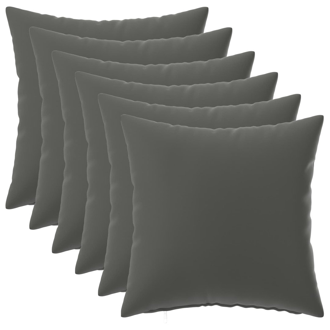 Vidaxl Cushion Cover 6 Pcs Heerlen Anthracite 40 X 40 Cm Polyester, Black - Image 2
