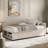 L-shaped Velvet Upholstered Platform Bed With Built-in Side Storage And 2 Drawers-1361355129
