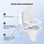 Siège de toilette robuste à fermeture en douceur 17 po avec bidet double - Pression d'eau réglable - Buses non électriques auto-nettoyantes résistantes aux fuites - Installation facile sans outil