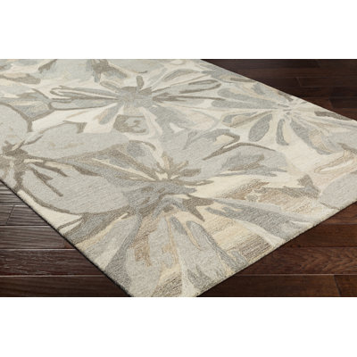 Elsberry Hand-Tufted Wool Taupe Area Rug