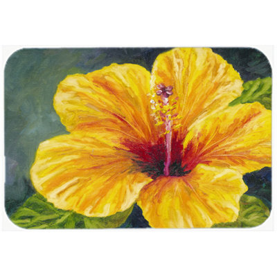 Caroline's Treasures Yellow Hibiscus Glass Cutting Board