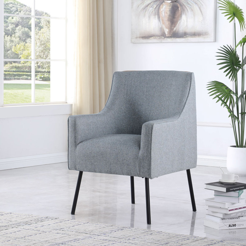 Chaise avec accoudoirs moderne, Gris tissé