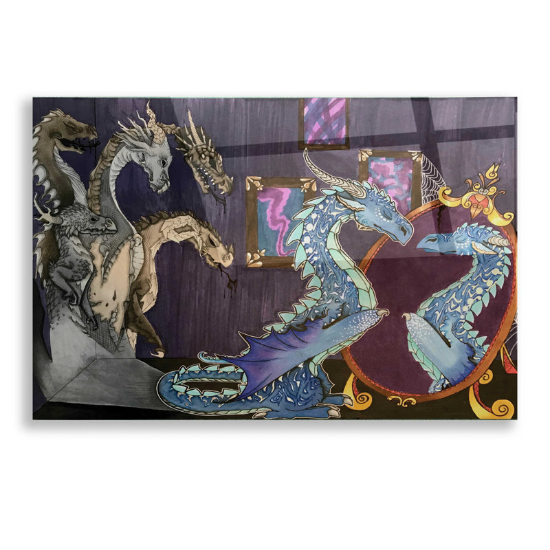 Dragon dans le miroir - impression non encadrée, H 12 po x l 16 po x P 0,13 po