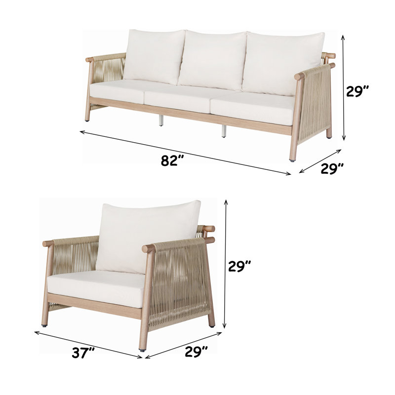 Ensemble de canapé de patio 5 pièces Zira Beige