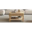 Table basse à plateau relevable cannelé 31,5 po avec rangement ouvert et caché, mécanisme de levage hydraulique, pieds en bois massif rétro pour le salon, canapé (bois naturel)-151699661