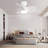 Corabelle 23" 3-Blade Modern Flush Mount Small Ceiling Fan with Remote Control and Light Kit Included, White-1776631203