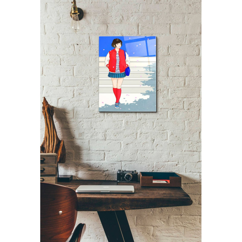 «Dance in the Wind» par Sai Tamiya, art mural en verre acrylique, H 16 po x l 12 po x P 0,12 po