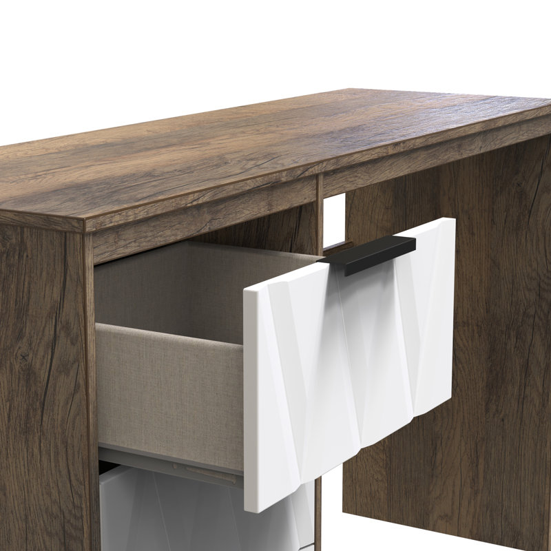 Besmir Dressing Table, White Matt/Vintage Oak