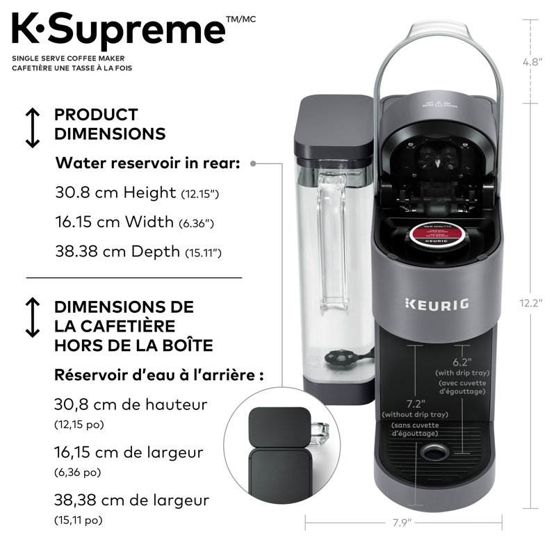 Cafetière à dosette K-Supreme Keurig K-Supreme, Gris