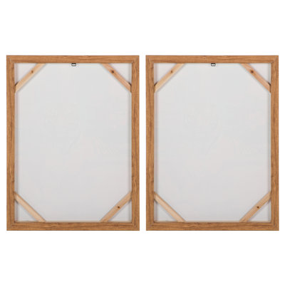 LEAVES 80% HAND PAINTED SET 2 CANVAS 60x4x80 CM - 2 Piece Floater Frame Print Set on Canvas