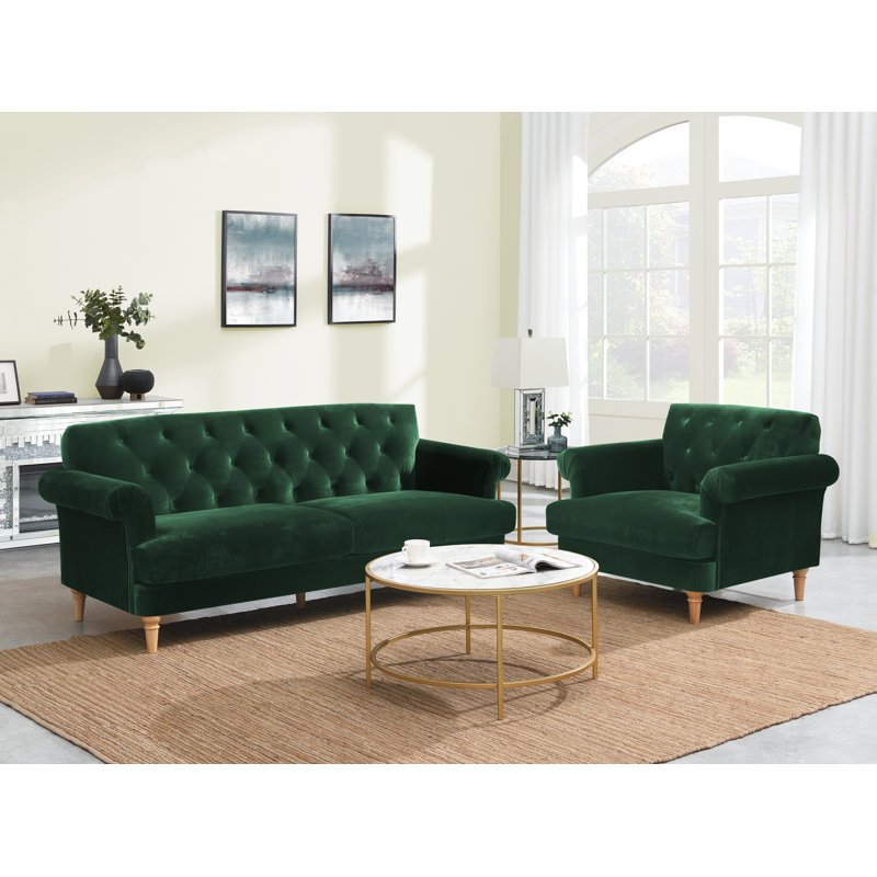 Keedysville 2 - Piece Velvet Living Room Set, Hunter Green