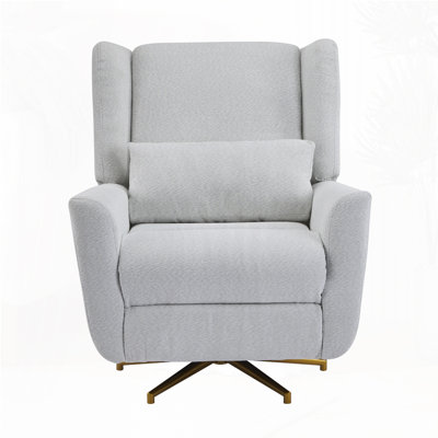 Power Recliner Chair Swivel,Upholstered 360° Swivel Recliner With 5 Star Base
