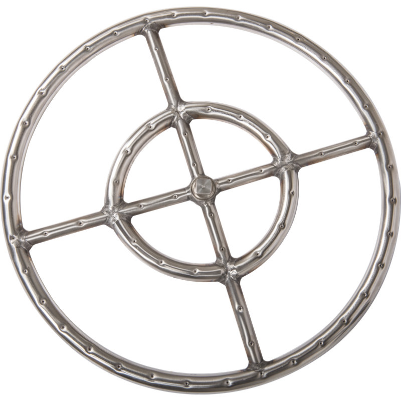 Dagan Round Stainless Steel Fire Pit Accessory, 1" H x 24" W x 24" D