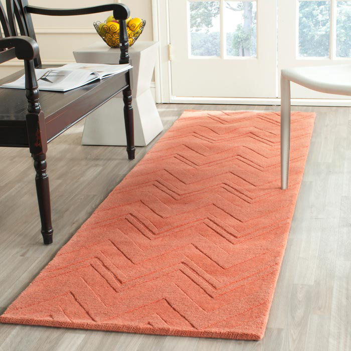 Nishi Hand Loomed Wool Chevron Rug, Runner 2'3" x 8'