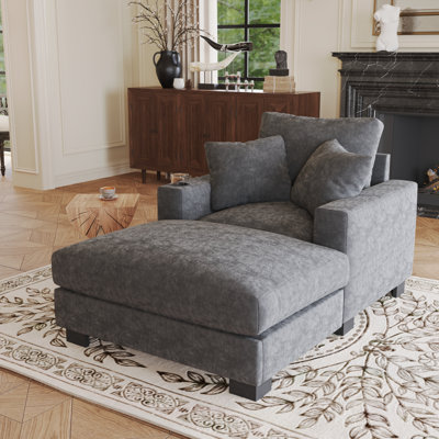 Sams Premium Comfort Indoor Chaise Lounge with USB Port and Cup Holder