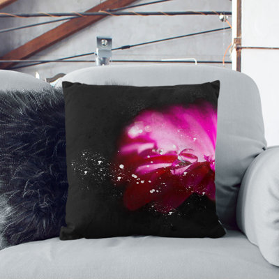 Gerbera Flower Paint Splash Cushion with Filling