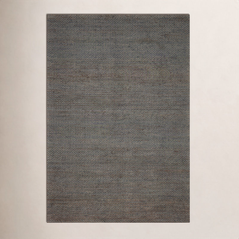 Tapis brun / gris en jute / sisal tissé à plat à la main Abisai, Rectangle 9 pi 3 po x 13 pi