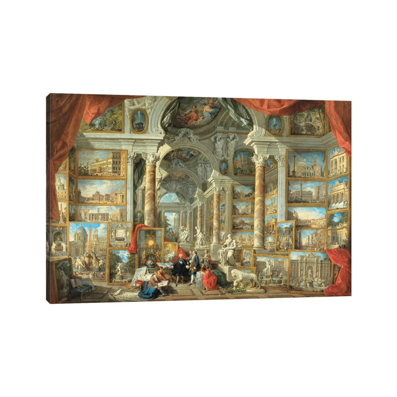 Vedute Di Roma Moderna Giclee by Giovanni Paolo Panini - Wrapped Canvas Painting, 20.32 cm H x 30.48 cm W