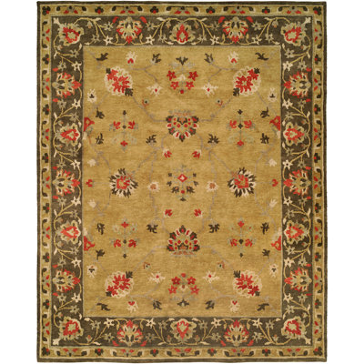 Meredith Wool Oriental Area Rug in Gold/Brown