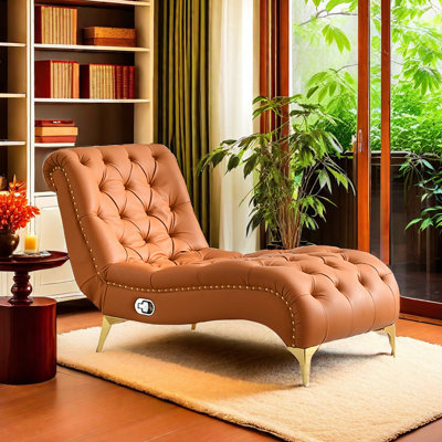 Korissa Faux Leather Chaise Lounge by Rosdorf Park