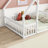 WoodNest House-Shaped Floor Bed with Guardrails-115684342-115684343