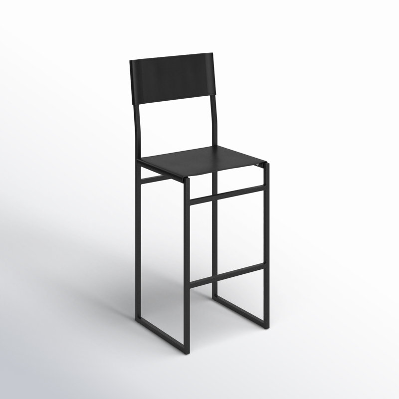 Fairbanks Counter Stool with Metal Frame, Black, Counter Stool (26" Seat Height)