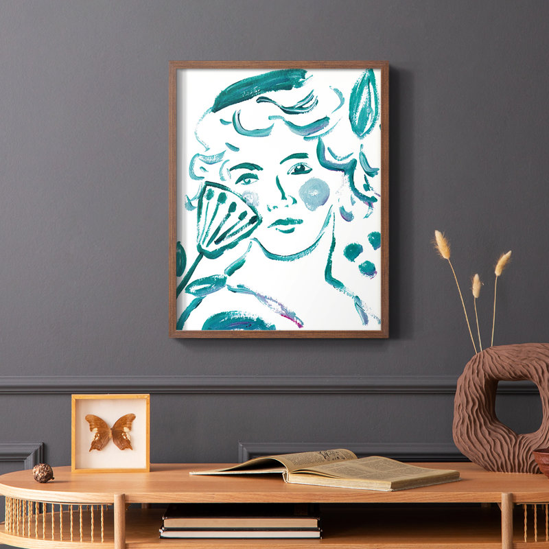 «Budding Flower I», reproduction encadrée - bois massif, Brun, H 14 po x l 11 po