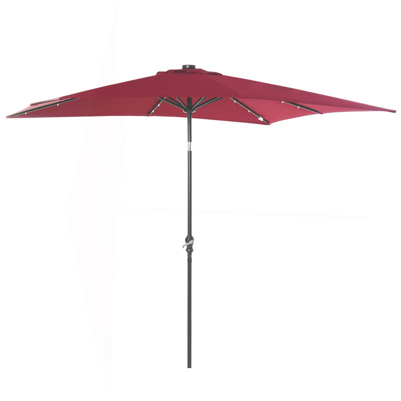 Parasol solaire Sun, parasol de patio éclairé, Rouge