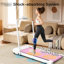 Tapis de marche rose 2 en 1 avec tapis roulant sous la table avec télécommande et affichage à DEL Moteur amélioré de 2,5 ch à 5 couches - Machine à jogger à courroie mobile - Poignée multifonction-133269349