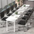 Table de conférence 79 po, table de réunion de bureau moderne avec cadre en métal (ensemble de 2)