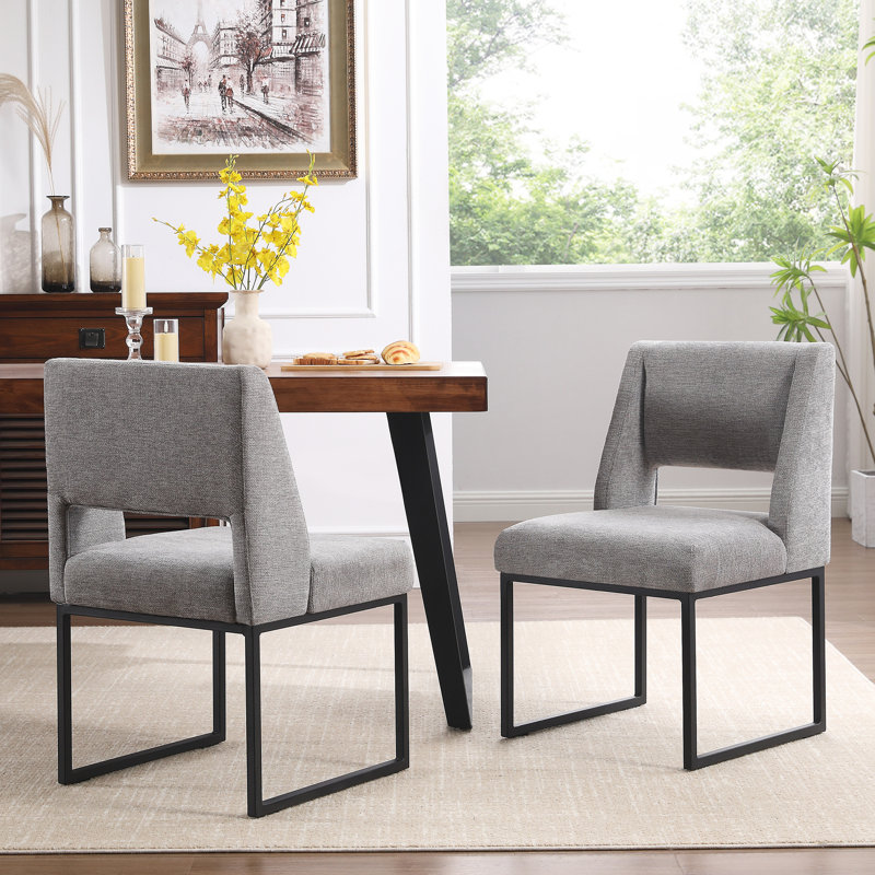Chaise d'appoint l 18,5 po Markque, Lin gris