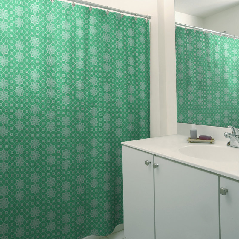 Rideau de douche simple en treillis Classic, Vert