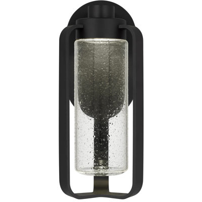Applique murale à DEL en acier noir de 12 pouces avec abat-jour en verre granuleux transparent, 10 W avec 650 lumens de performance, 3 options de température de couleur 3000 K / 4000 K / 5000 K, fonction à intensité variable, installation rapide, pour