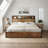 Tryston Lift Up Storage King Bed Frame & Charging Station, Rustic Brown-79173072-72423828