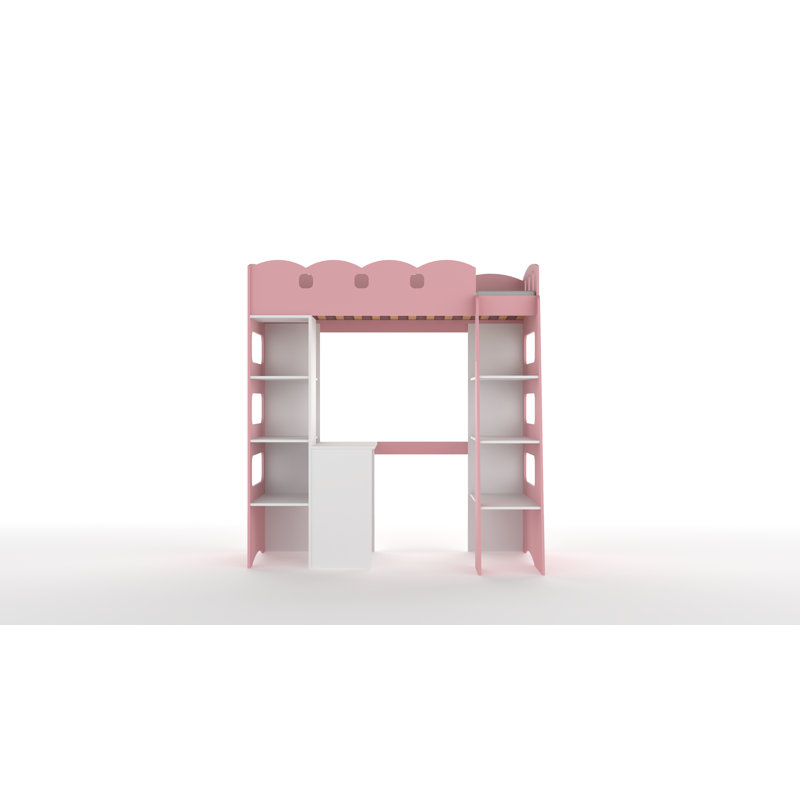 Tonia Kids Loft Bed, Pink
