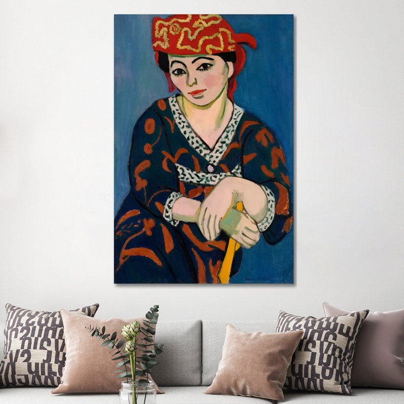 Le Madras Rouge Or Red Madras Headdress (1907) by Henri Matisse - Wrapped Canvas Painting, 152.5 cm H x 101.5 cm W