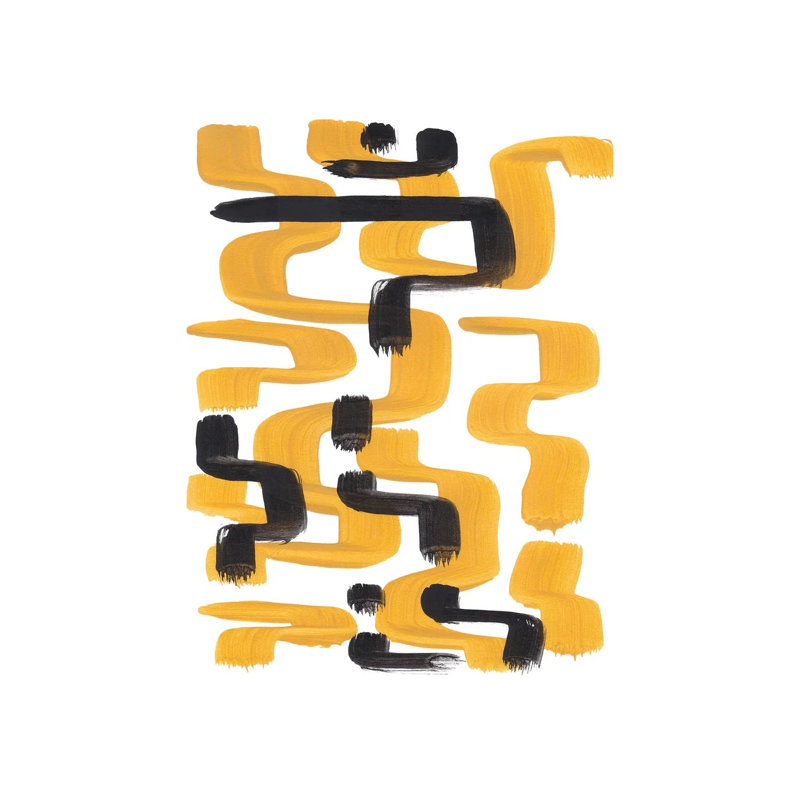 Mustard Wiggle by EnShape - Wrapped Canvas Print, 20.32 cm H x 30.48 cm W