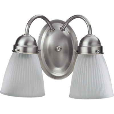 Meuble-lavabo nickel en nickel 2 lumières satin Camire