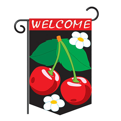 Drapeau de jardin décoratif à 2 faces Kalia Welcome