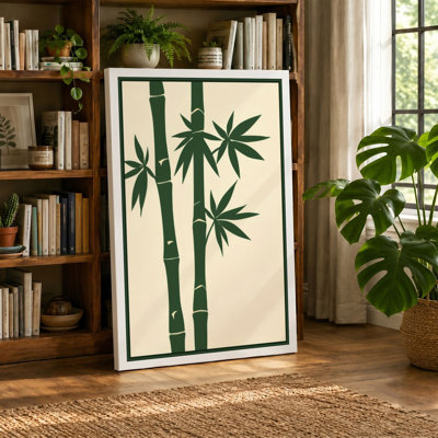 Bamboo Study Japandi - Wrapped Canvas