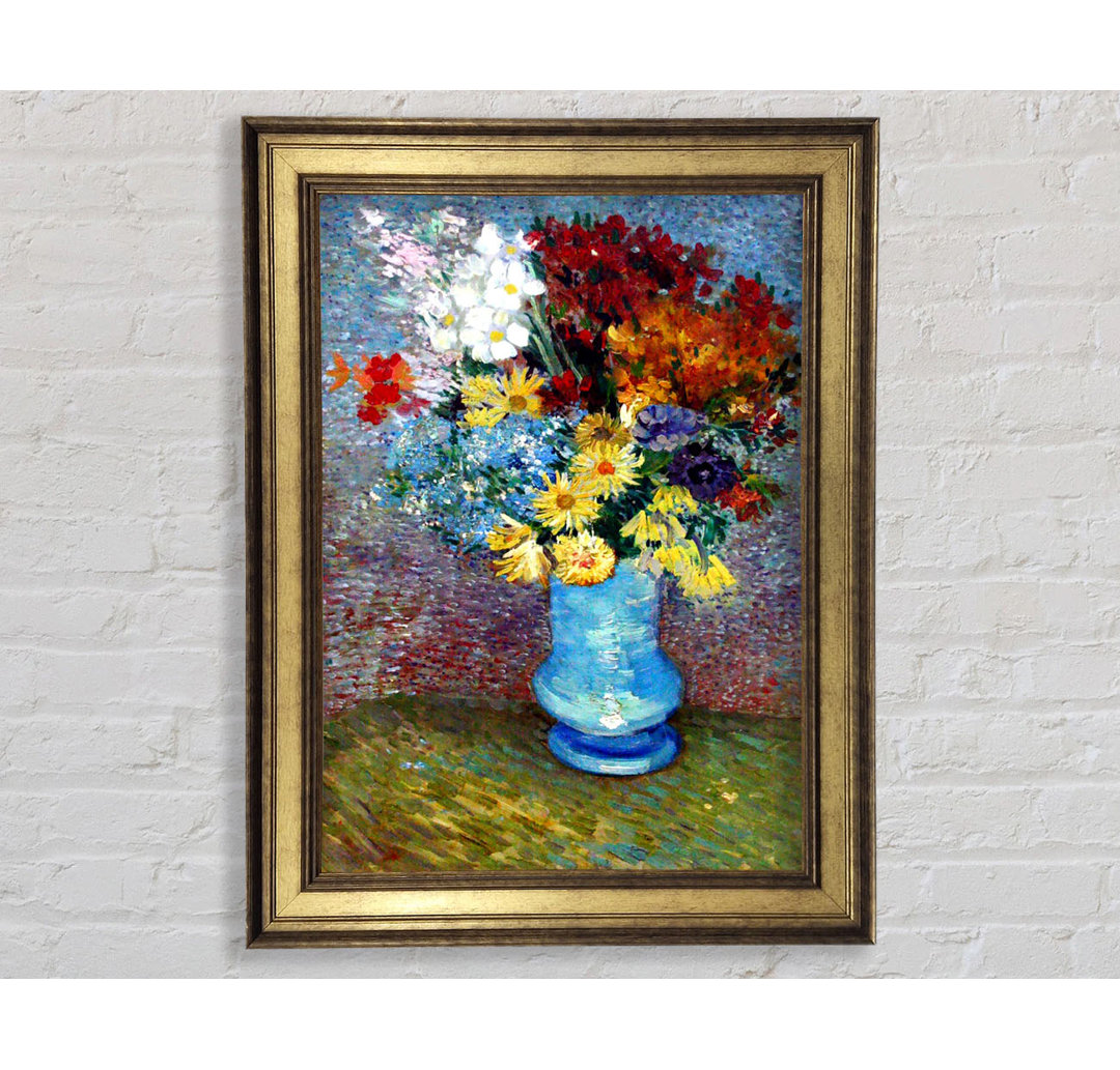 Van Gogh Blumen in einer blauen Vase - Einzelner Bilderrahmen Kunstdrucke