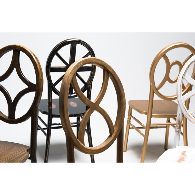 Gantz 18'' H Stacking Side Chair, Dark Walnut