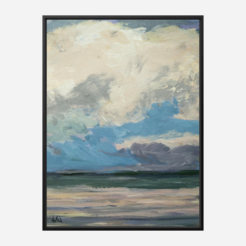 Celadon III by John Beard, 25.5" H x 21.5" W x 1.75" D, Black Framed Canvas