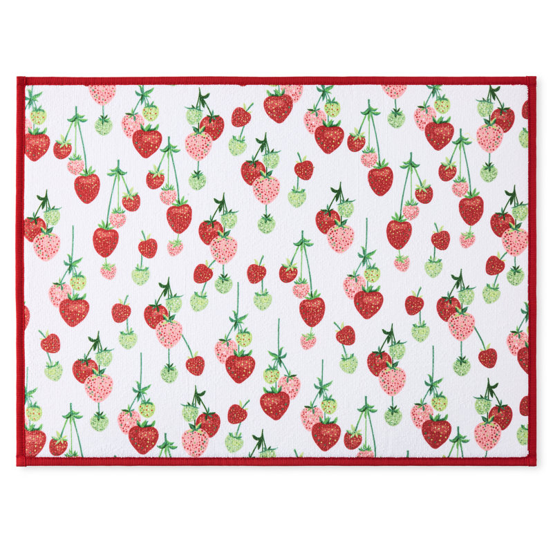 Tapis de vaisselle FIESTA Falling Strawberries, rouge écarlate, 16 po x 22 po