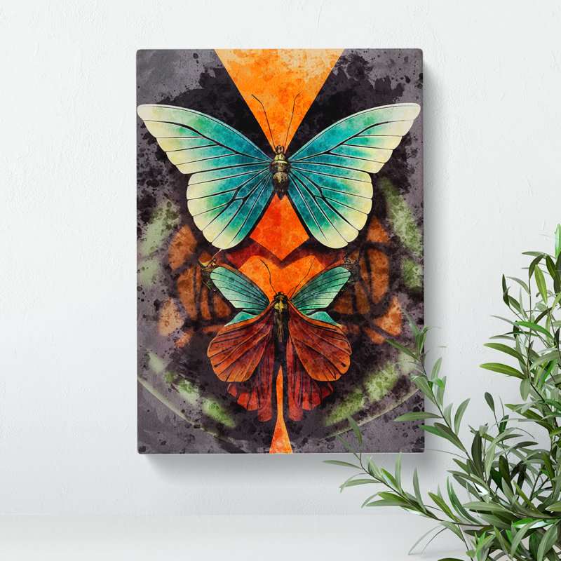 Butterflies In Watercolour No.1 - Wrapped Canvas, 50cm H x 35cm W x 3cm D