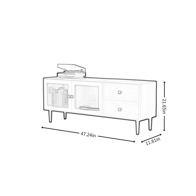 Shaw, 21.65"H x 47.24"L x 11.81"W